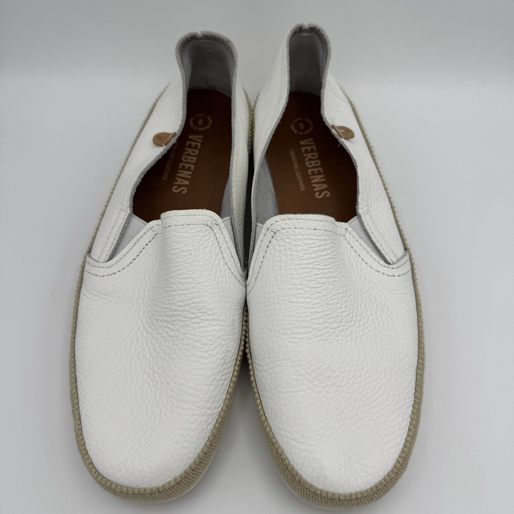 Verbenas Slip On Nuria Loafers Women's 9 EU 40 White Leather Casual Shoe Spain - Picture 3 of 9
